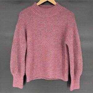 Evereve Women's Gianna Ribbed Knit Sweater M Mauve Soft Cozy Classic Sustainable